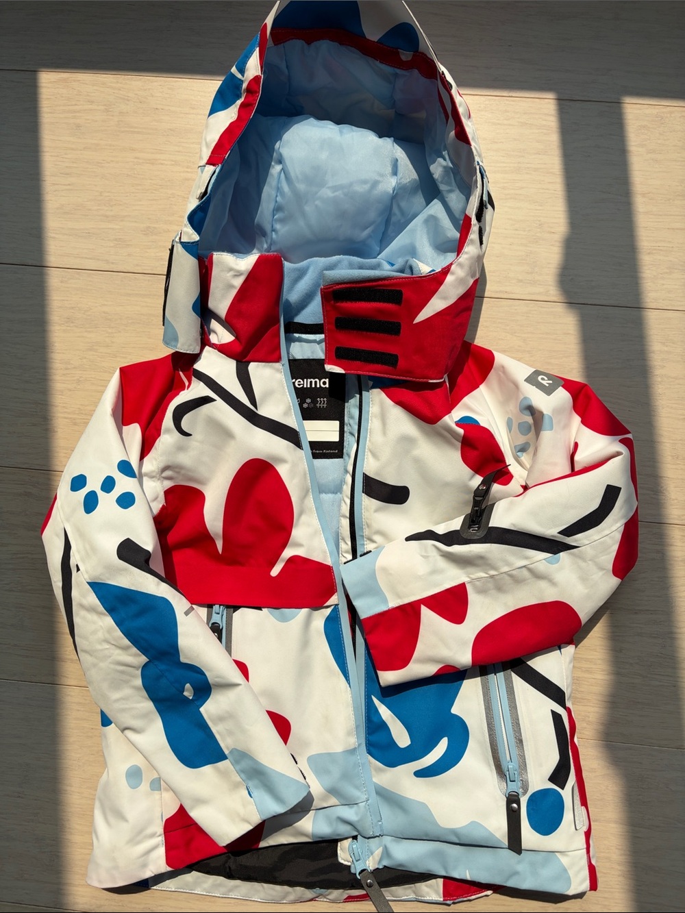 Reima Kids' Red & Blue Patterned Puffer Jacket